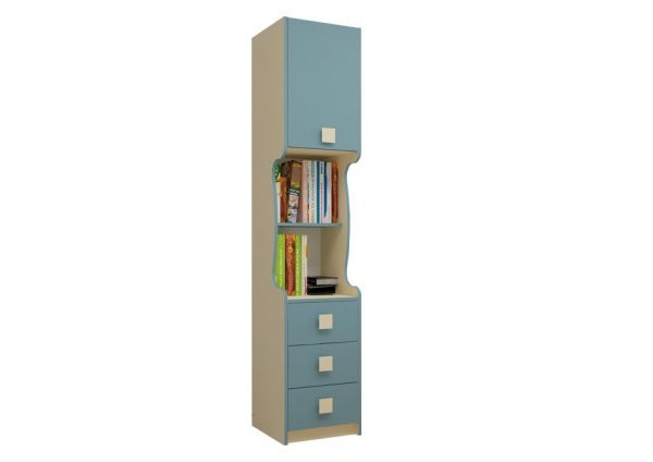 Стеллаж Радуга 400 мм в Цвете Василек/Фламинго
